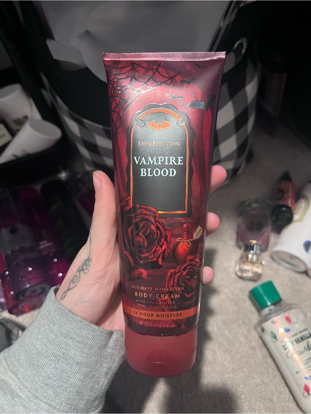 Bath & Body Works Vampire Blood Body Cream - Deep Maroon and Black